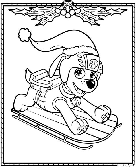 Join ryder and his paw patrol friends on their adventures to protect the community. Paw Patrol Holiday Christmas Zuma Coloring Pages Printable