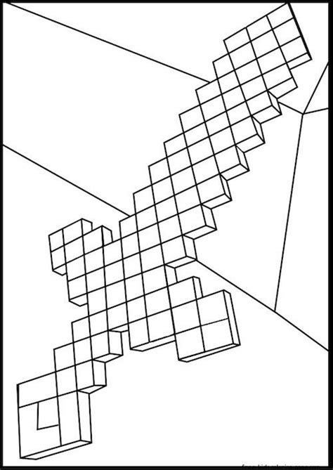 Print out minecraft diamond sword coloring pagesFree Printable Coloring
