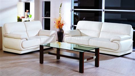 Beige Full Leather Modern Living Room Sofa Woptions
