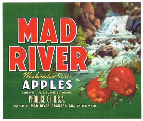 Original Vintage Apple Crate Label 1950s Mad River Entiat Etsy