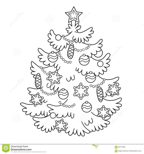 You can make the kids immersed in their own worlds by coloring. Coloring Page Outline Of Cartoon Christmas Tree With ...