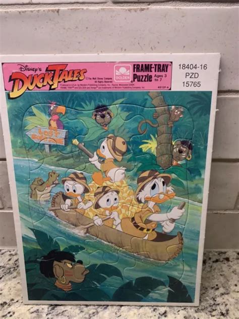 Vintage Disney Duck Tales Frame Tray Puzzle Cardboard Golden 12 Pieces