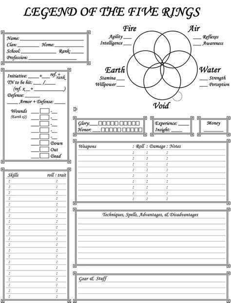 Legend Of The Five Rings Character Sheet By Jector On Deviantart