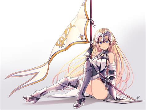 Fate Grand Order Jeanne Darc Armor Weapon Spear Sword Fate Series Anime Anime Girls