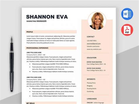 Free modern resume templates for word. Free Marketer CV Resume Template in Microsoft Word (DOC ...
