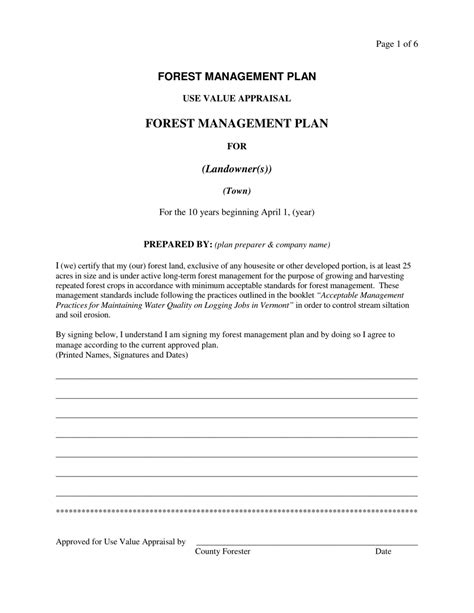 Vermont Forest Management Plan Fill Out Sign Online And Download Pdf