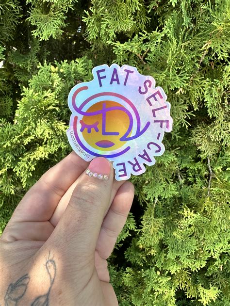 Fat Self Care Holographic Sticker — Fat Self Care