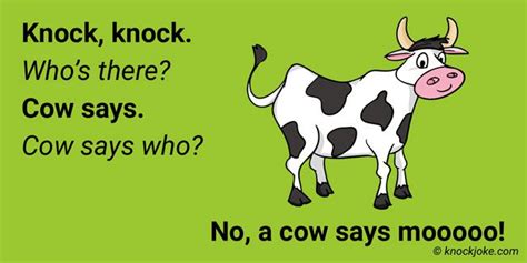 Knock Knock Whos There Cow Says Cow Says Who No A Cow Says