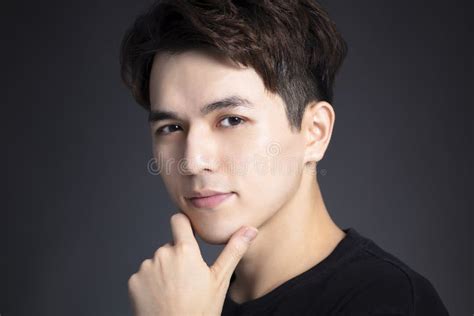 Portrait Handsome Asian Young Man Stock Photo Image Of Black