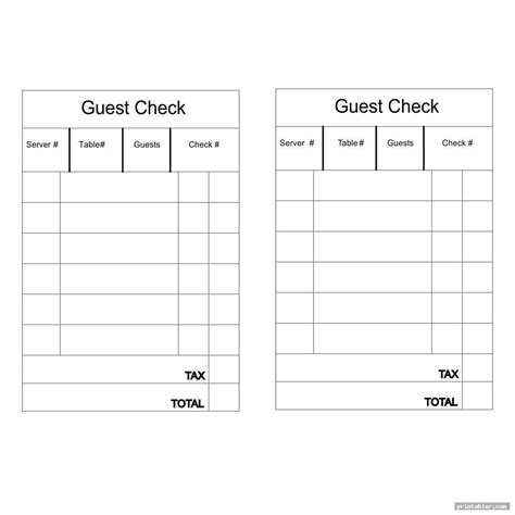 Guest Check Printable Printable Word Searches