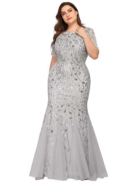 women s sweetheart neckline prom formal gown mermaid dress plus size silver us16