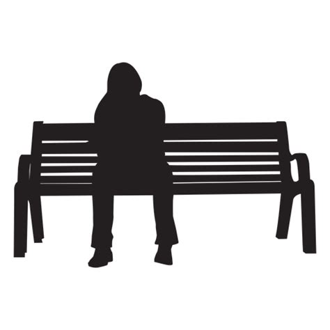 Woman Sitting On Bench Silhouette Transparent PNG SVG Vector File