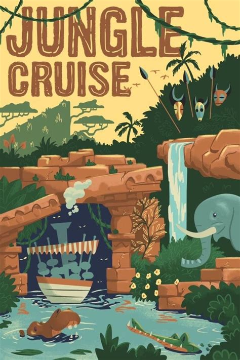 Jungle Cruise Ride Print Etsy In 2021 Vintage Disney Posters Retro