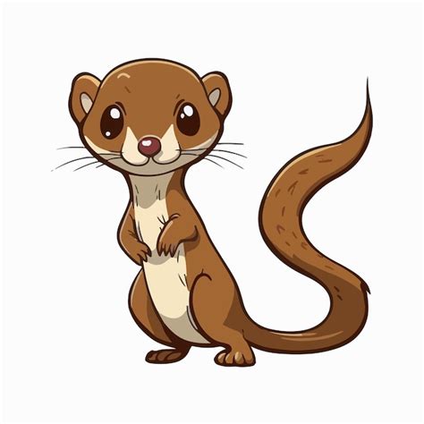 Premium Vector Vector Cute Weasel Cartoon Style