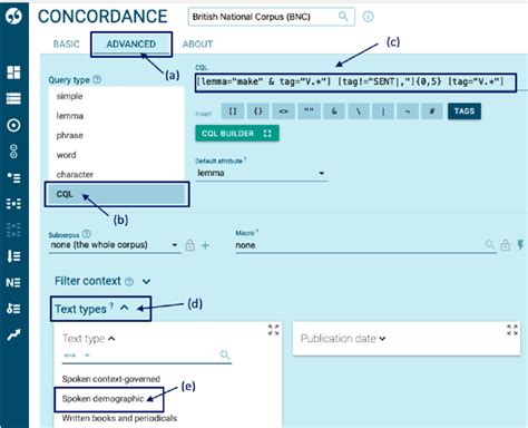 Screenshot Of The Advanced Concordance Search Function On Sketchengine