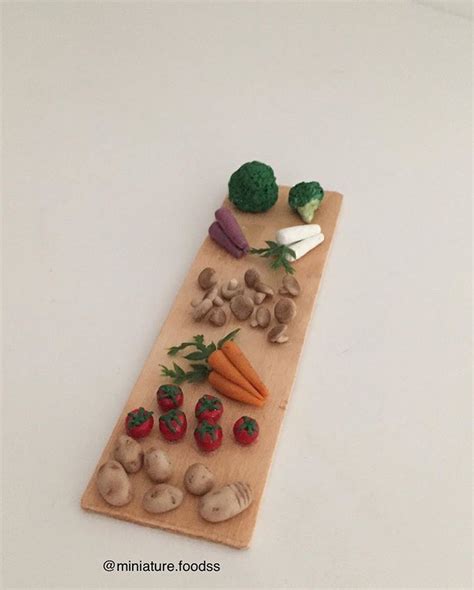 Polymer Clay Mini Foods On Instagram Vegetable Prep Board 🥦🥔🍅🥕 Using