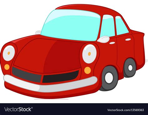 Red Car Cartoon Royalty Free Vector Image Vectorstock
