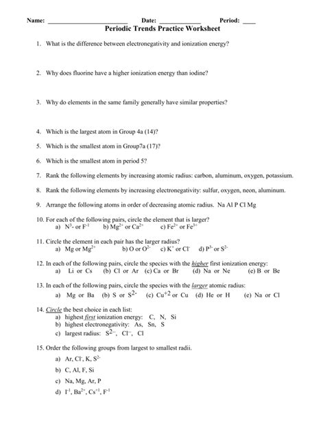 We additionally come up with the money for variant types and also type of the books to browse. Periodic Trends Atomic Radius Worksheet Answer Key ...