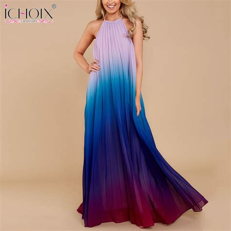 Buy Loose Pleated Long Dress Women Summer Chiffon