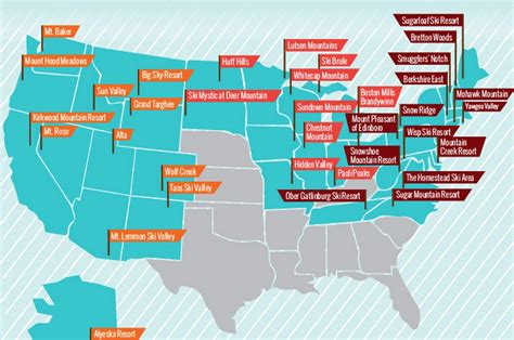 Infograph Every States Snowiest Ski Resort Unofficial Networks