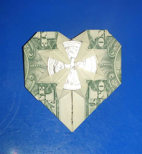 Origami Heart Using Dollar Bill