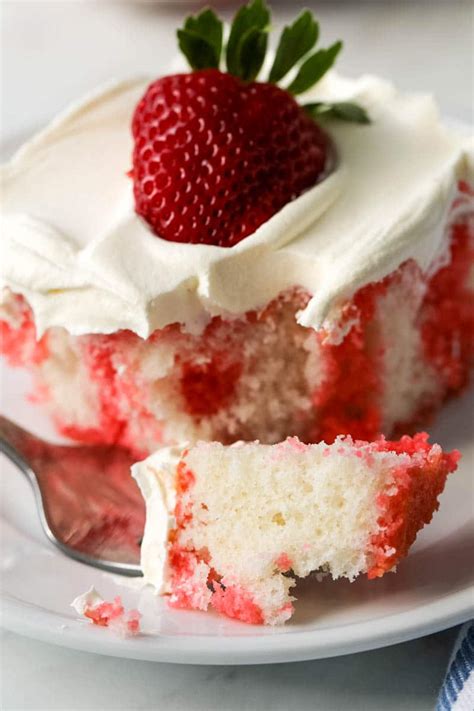 Strawberry Jello Poke Cake White Cake Mix Recipe All Things Mamma