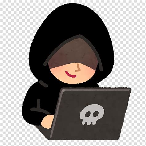 Computer Hacker Cartoon Black Hair Technology Transparent Background