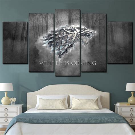 Winter Is Coming Game Of Thrones 5 Piece Canvas Art Wall Decor Canvas
