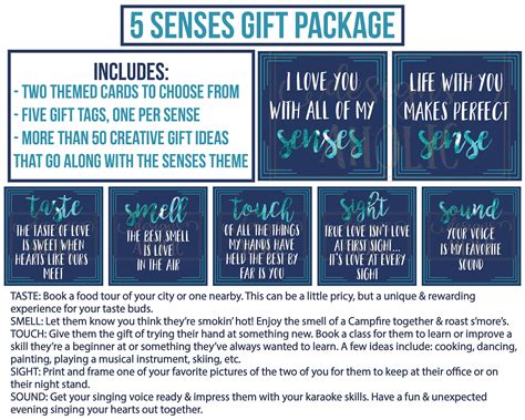 5 Senses T Tags Printable