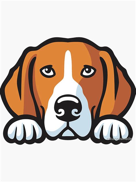 Beagle Peeking Dog Sticker For Sale By Arkansasmade Redbubble