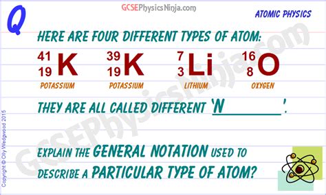 6 Types Of Atoms And General Notation Gcsephysicsninja Com