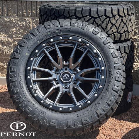 Fuel D680 Rebel Gray Wheels 20x10 6x55 And Nitto Ridge Grappler 33 Set