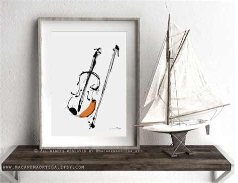Violin Painting Violin Art Print Abstract Minimalist Violin Art Print