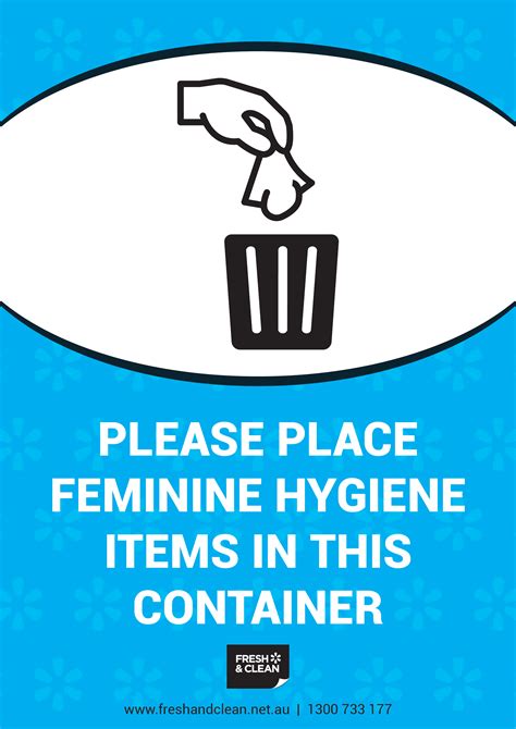 Feminine Hygiene Disposal Posters Fresh Clean