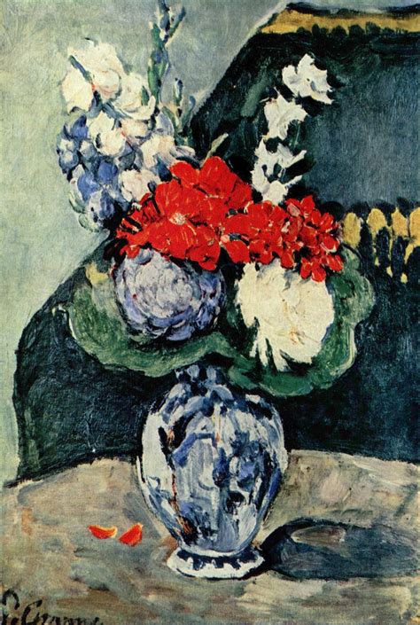 Still Life Delft Vase With Flowers 1874 Paul Cezanne