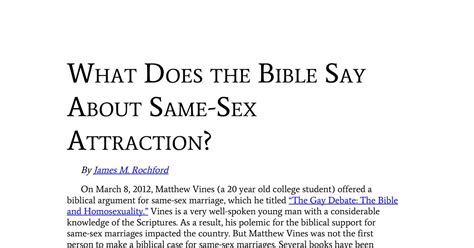What Does The Bible Say About Same Sex Attractionpdf Docdroid