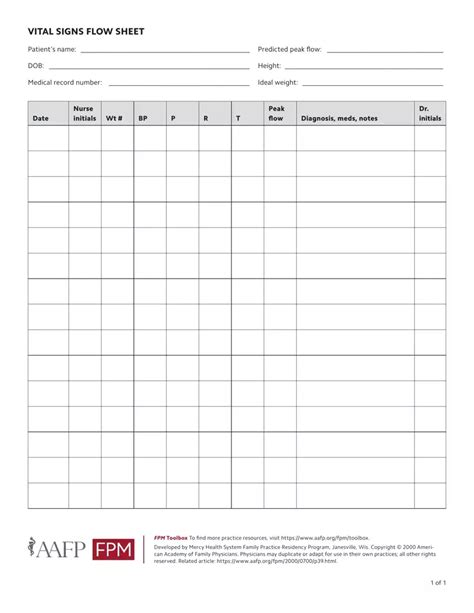 Vital Signs Flow Sheet ≡ Fill Out Printable Pdf Forms Online