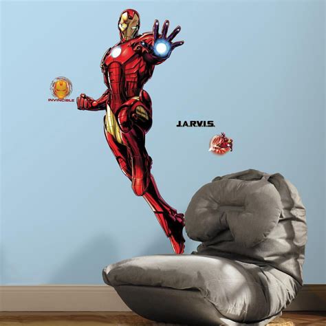 Iron Man Mural Wall Stickers New Marvel Avengers Glow In The Dark