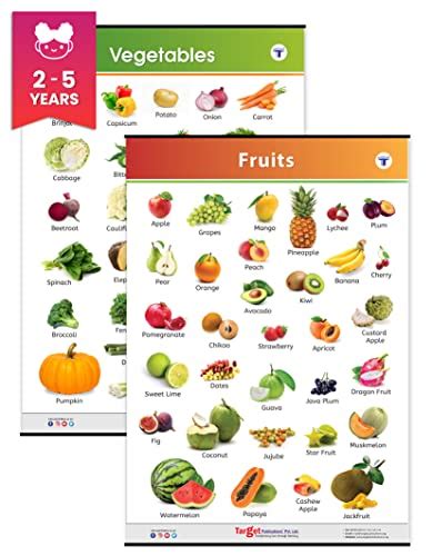 Buy Jumbo Fruits And Vegetables Charts For Kids Learn About