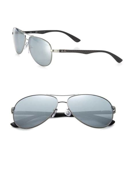 Ray Ban Pilot 61mm Mirrored Sunglasses In Silver For Men Lyst