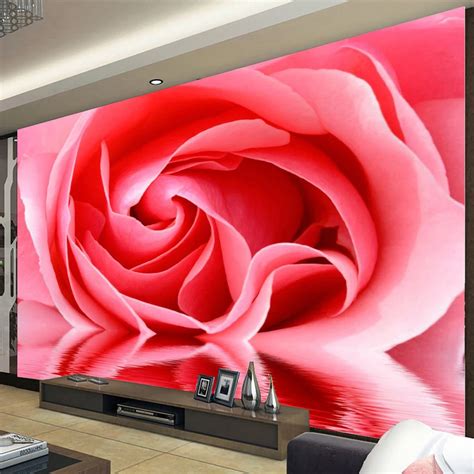 Buy Custom 3d Photo Wallpaper Rose Flower Sofa Tv