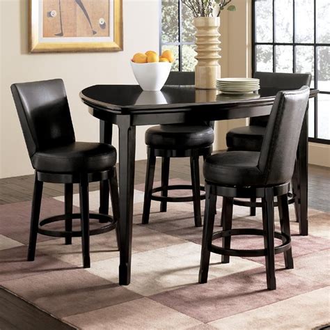 Bar height kitchen table sets. Emory 5-piece Triangle Counter Height Table with 4 ...