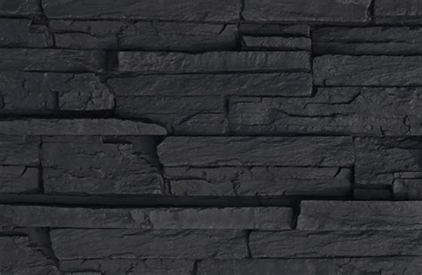 Black Bear Pallets Faux Stone Siding Ledge Stack Collection Black