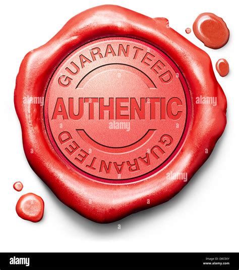Guaranteed Authentic Stamp Red Wax Seal Quality Label Authenticity