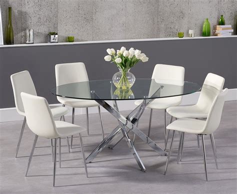 Denver 165cm Oval Glass Dining Table With Helsinki Faux Leather Chairs In 2019 Oval Glass