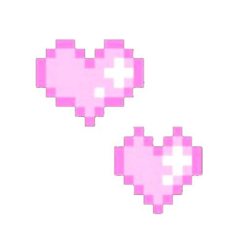 Pixel Cute Pink Heart Kawaii Hearts Overlay Freetoedit