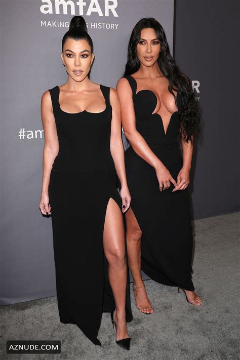 kim kardashian sexy with sister kourtney kardashian at the amfar gala fall winter 2019 in new