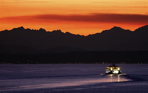 Hintergrundbilder Berge Schiff Sonnenuntergang Meer Bucht Nacht