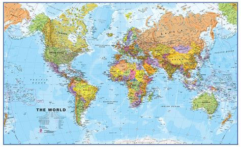 World Maps International Political Wall Map X Large Laminated Stanfords