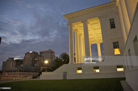 Virginia State Capitol At Dusk Neoclassical Building Designed By Thomas